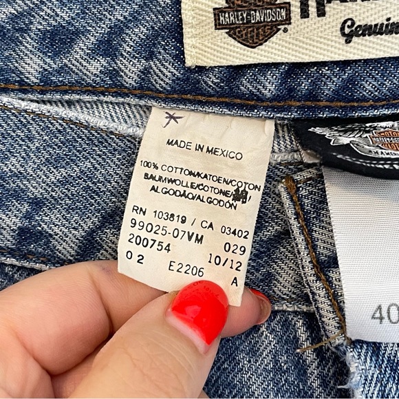 Harley Davidson Mens Genuine Motor Medium Wash Straight Leg Jeans size 40 x 30 - Picture 13 of 13